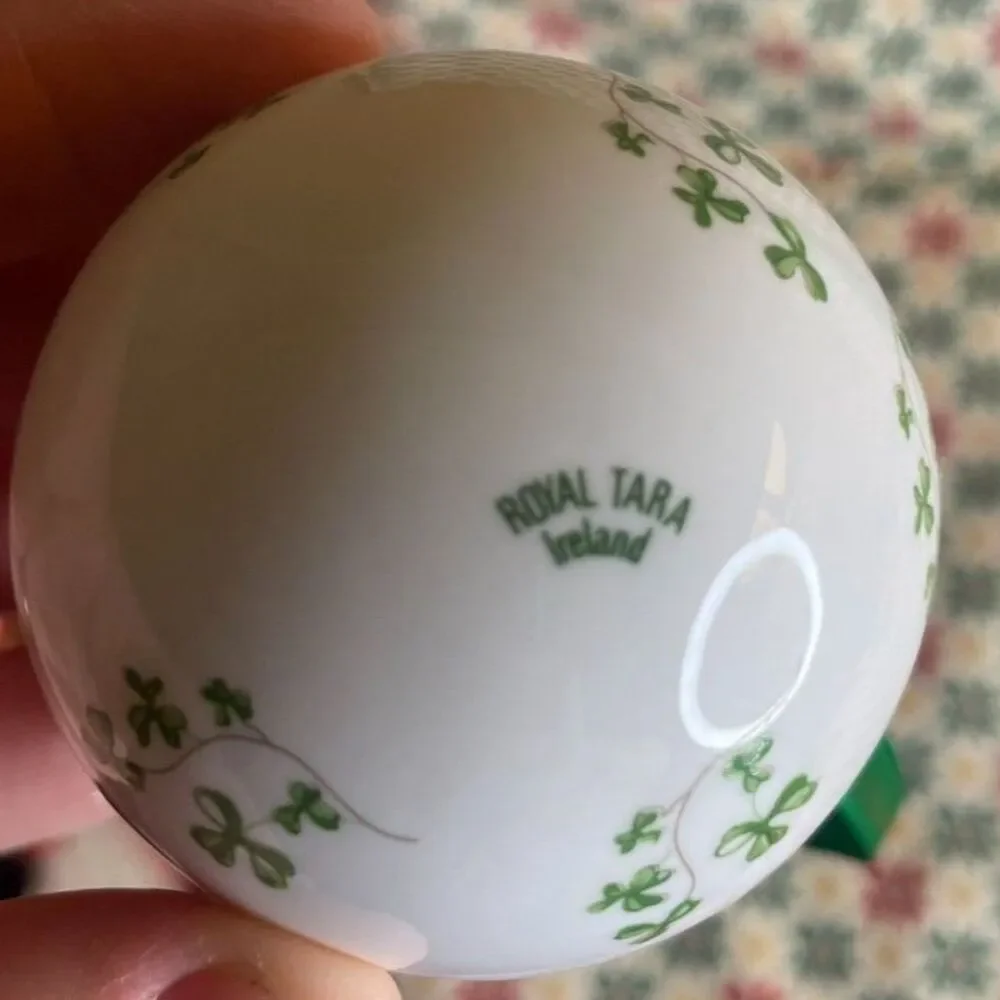 Fine porcelain shamrock bauble ornament